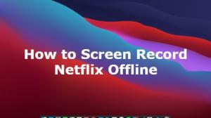 [Netflix ekran kaydı] Netflix'i kaydedin ve netflix videolarını kaydetme